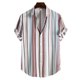 thumbnail image 1 of Camisas de popelina de manga corta a rayas y corte regular con botones para hombre, 1 of 8