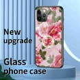 thumbnail image 6 of Dteck Case for iPhone 12 Pro Max 6.7 inch Case,Luxury Flower Pattern Ring Holder Stand Glass Phone Back Case Cover,C, 6 of 7