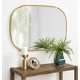 thumbnail image 6 of Kate and Laurel Caskill Decorative Mid-Century Modern Rounded Edged Rectangular Frame Wall Mirror in Gold Leaf, 24x35.5 Inches, 6 of 7