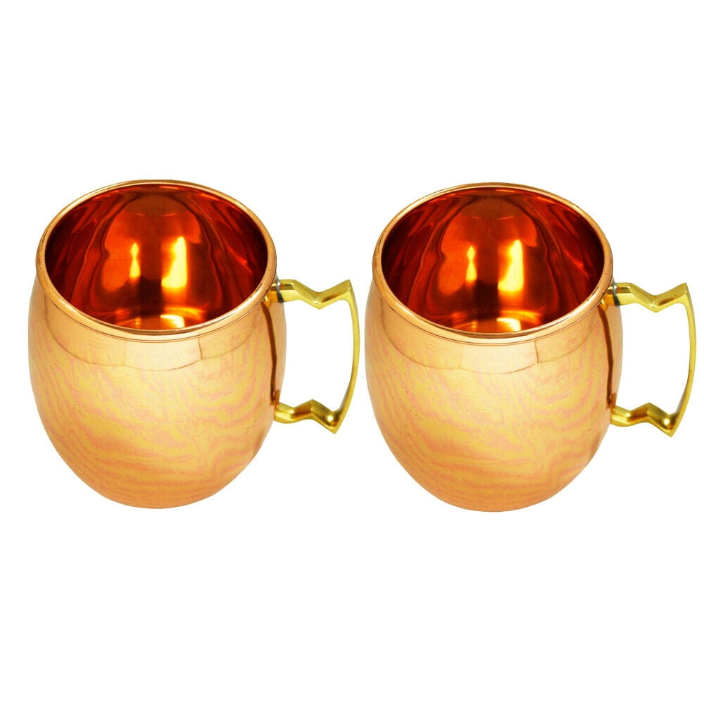 Amber Home Goods Moscow Mule Mug Handcrafted Hammered with Brass Handle
