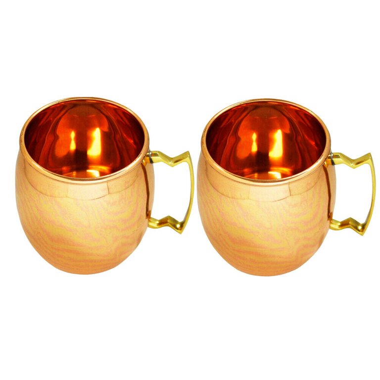 Copper mug with brass handle