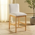 thumbnail image 3 of SAFAVIEH Gavril Rectangle Mid Back Counter Stool, Cream/Natural, 3 of 12