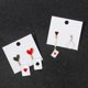 thumbnail image 4 of 2 Pairs Fashionable Playing Card Earrings Trendy Asymmetric Poker Ear Pendants Handmade Accessories for Stylish Women, 4 of 4