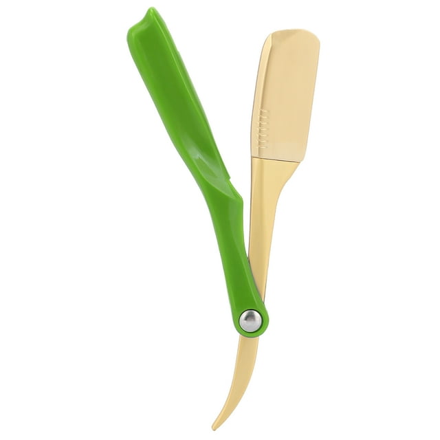 Soporte plegable para cuchilla de afeitar para hombres, herramienta Manual para afeitar el vello Facial, herramienta para soporte de cuchilla (cabeza dorada), color verde