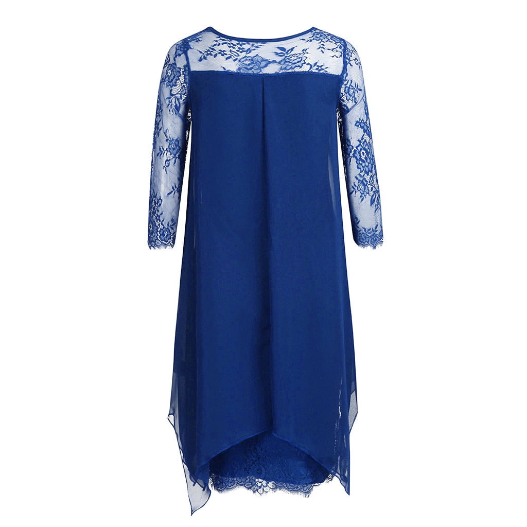 Chiffon overlay three quarter sleeve dress 2025