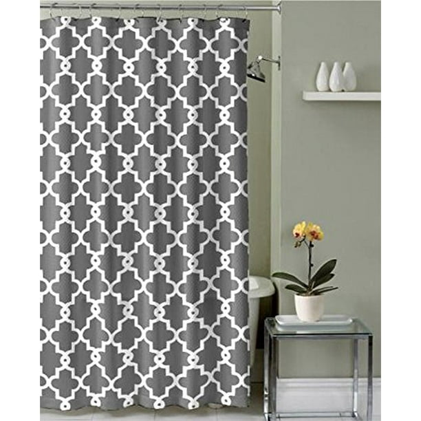 Geometric Patterned Shower Curtain 70inch By 72inch GREY Walmart