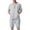 Gray, variant on LADIGASU Summer Men's Casual Solid Color Short Sleeved Lapel Drawstring Elastic Waist Set