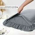 thumbnail image 5 of PiccoCasa Microfiber Ruffle Body Pillowcases with Envelope Dark Gray 20"x54", 5 of 7