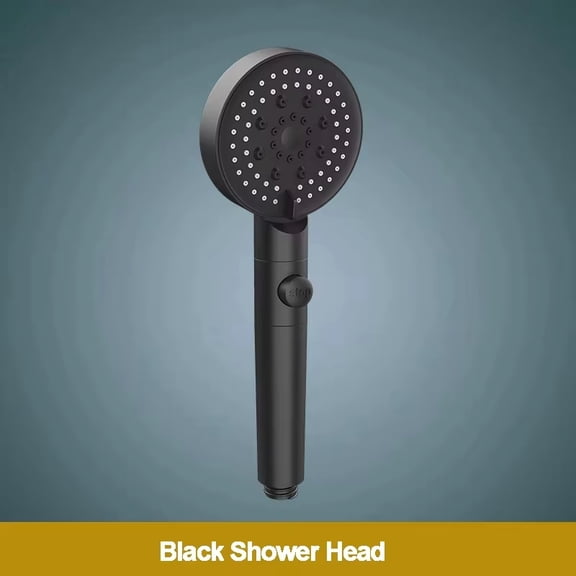 Black 5 Modes Adjustable High Pressure Shower Head  ABS  Plastic Water Saving Massage Rainfall Hand Hold Bathroom Accessories