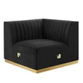 thumbnail image 2 of Modway Conjure Channel Tufted Performance Velvet Left Corner Chair in Gold/Black, 2 of 6