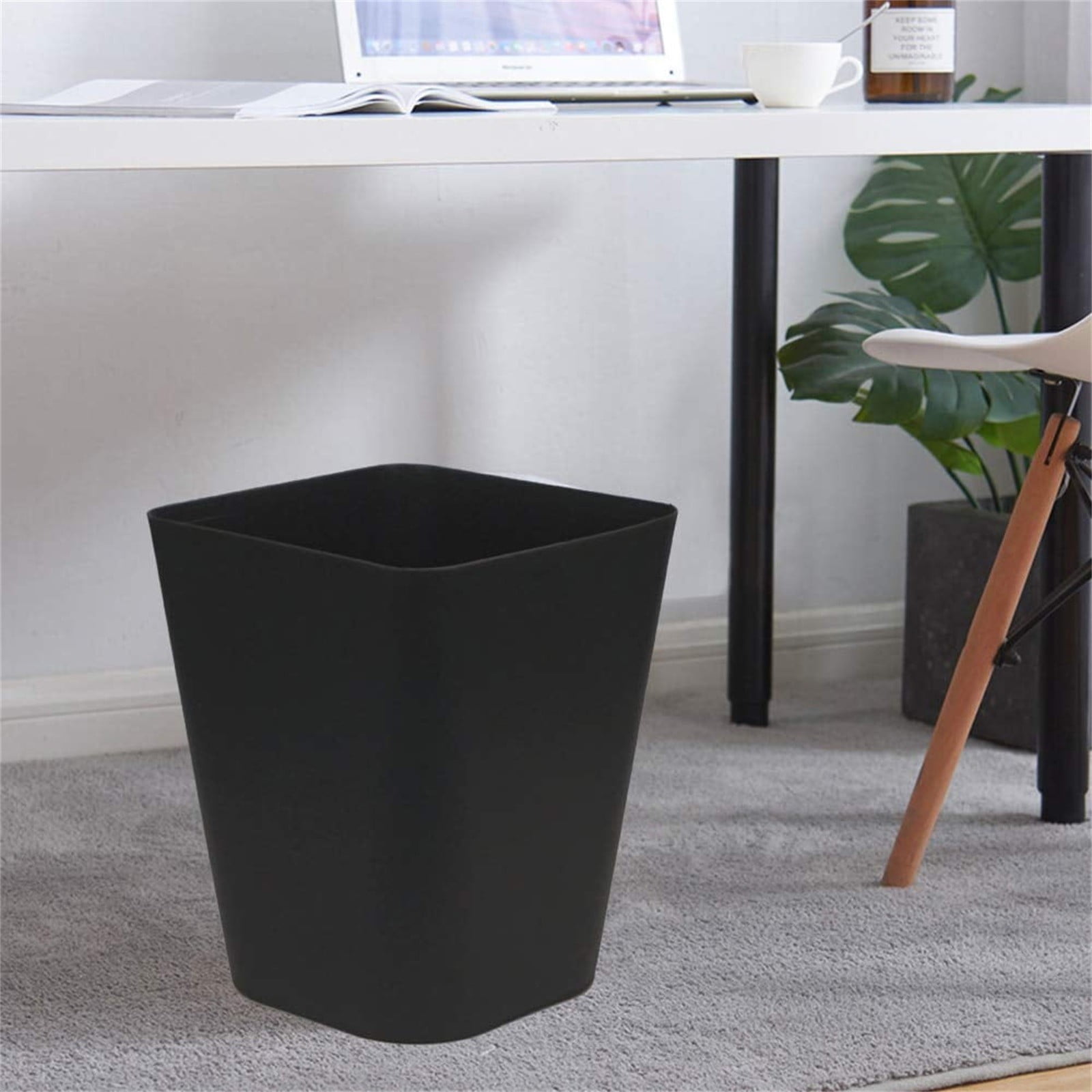 2 Pack Kitchen Trash Can,White Black,9.02x7.05x11.54",Rectangular Commercial Wastebasket,Wastebasket Trash Can Garbage For Bathroom Countertop Large Plain Trash Can(Black*1+White*1,9.02x7.05x11.54")