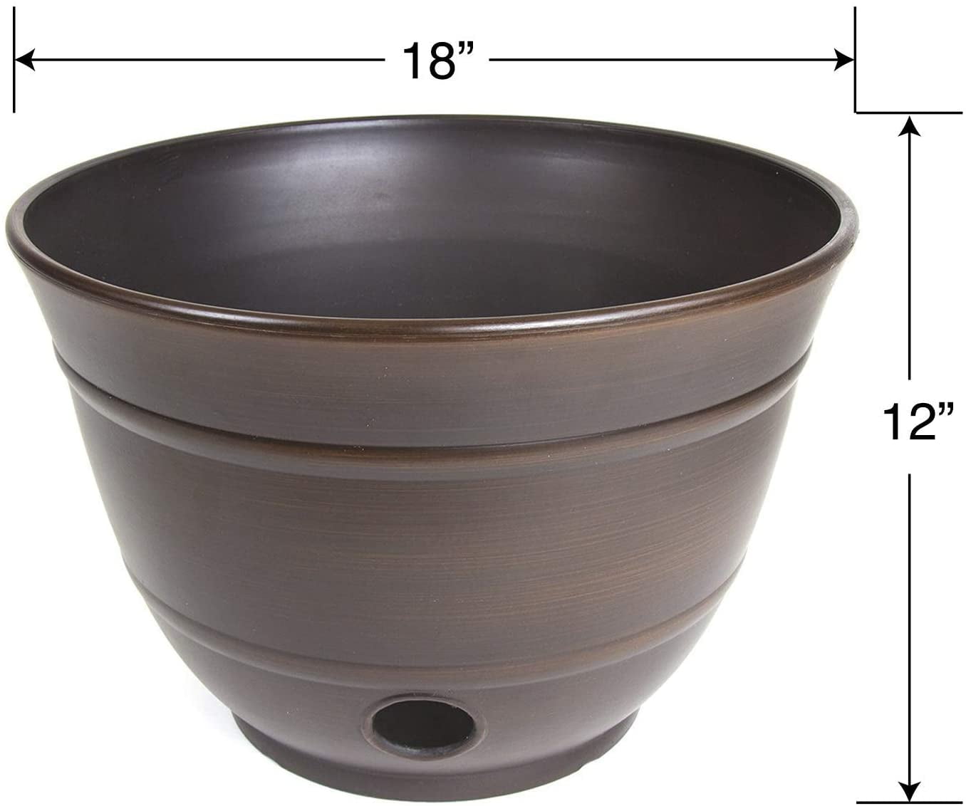 Liberty Garden LBG1924 Banded High Density Resin Hose Holder Pot, Bronze