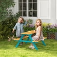 thumbnail image 3 of Wooden Picnic Table Set, Outdoor Bench Set with Seating for 4 Kids Ages 3-8 Years Old, for Patio Garden, Easy Installation, Outdoor & Indoor Use, Natural Wood, 3 of 9