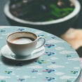 thumbnail image 2 of Ambesonne Plane Fitted Round Tablecloth, Cartoon Sky Planes Clouds, 56"- 60" Diameter, Pale Blue White Pink, 2 of 5