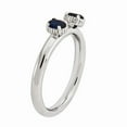 thumbnail image 3 of Sterling Silver Stackable Expressions Created Sapphire Two Stone Ring - Size 8, 3 of 3
