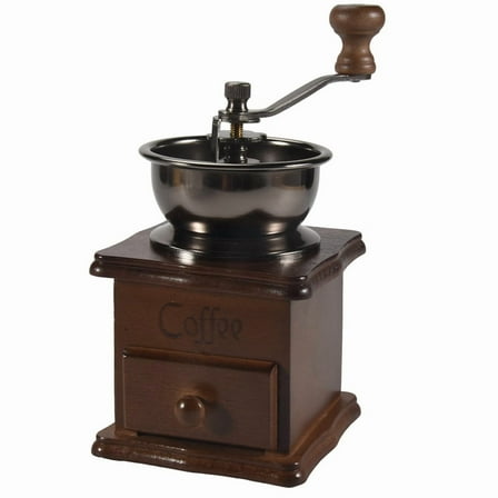 Manual coffee grinder Wood / metal hand mill Spice mill (wood color)_wm25