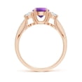 thumbnail image 2 of ANGARA Natural 0.8 Ct. Amethyst with Diamond Classic Ring in 14K Rose Gold for Women (Ring Size: 11.5), 2 of 9