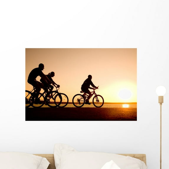 Friends Bicycles Wall Mural by Wallmonkeys Peel and Stick Graphic (24 in W x 16 in H) WM147127