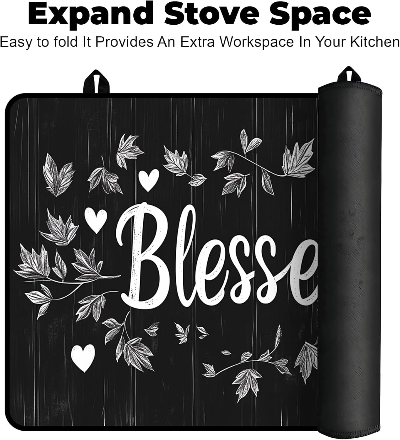 Heat-Resistant Glass Stove Top Cover with Anti-Slip Rubber Coating – 28.5x20.5 Inch Electric Stove Protector, Scratch-Resistant, Expands Counter Space, Stylish Kitchen Decor