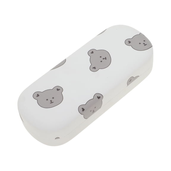 Unique Bargains 1 Pc Eyeglasses Case Portable Eyeglasses Storage 6.3"x2.36"x1.18" Beige Bear Pattern