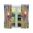 thumbnail image 3 of RYLABLUE Vintage Distressed Tibetan Buddhist Thangka Window Treatment Panel Curtains Window Curtain Kitchen Curtain,Two Piece 26x39 Inces, 3 of 4