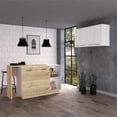thumbnail image 2 of FM FURNITURE Norwalk 2-Piece Modern Engineered Wood Kitchen Set in White/Oak, 2 of 8