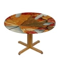 thumbnail image 3 of HAOXIT Autumn Round Tablecloth  - Colorful Maple Leaf Table Cloth Decorative Fall Botanical Leaves Pattern Table Cover for Kitchen Indoor Outdoor Use 38-42, 3 of 8