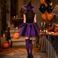 thumbnail image 5 of Adult Women'S Halloween Witch Costume Set With Hat, Striped Socks, Gloves And Tulle Skirt, Four-Piece Outfit For Costume Parties, Dance Events, Cosplay And Themed Celebrations, 5 of 5