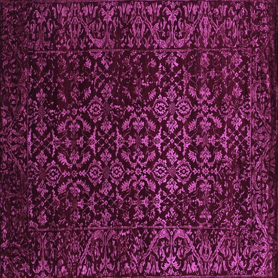 Ahgly Company Indoor Square Persian Purple Traditional Area Rugs, 4' Square