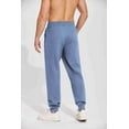 thumbnail image 4 of PINSPARK Mens Fleece Joggers Pants Heavyweight Sweatpants with Zipper Pockets Straight Leg Sweats Blue Jogging Pants Men, 4 of 6