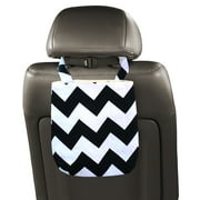 Auto Trash Bag - Black Chevron