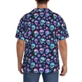 thumbnail image 5 of Fotbe Blue Skull Flower print Short Sleeve Button Down Shirts for Men Casual Summer Beach Wrinkle Free Shirt-4X-Large, 5 of 7