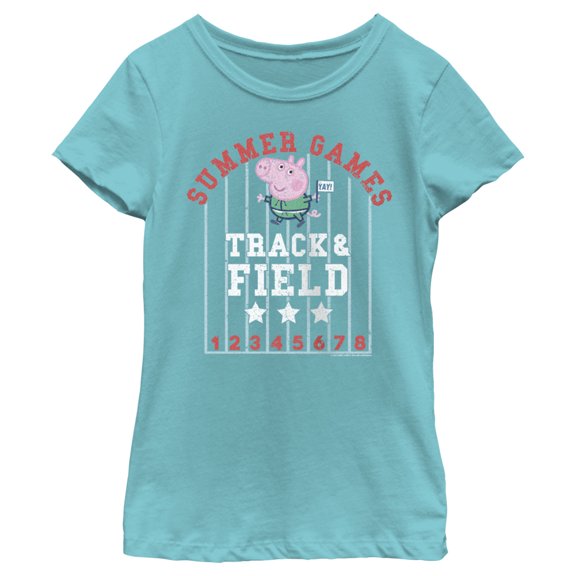 Girl's Peppa Pig Summer Games Track & Field  Graphic T-Shirt