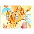 thumbnail image 1 of Metal Light Switch Wall Plate Outlet Cover (Ocean Sea Crab Sea Shell Clam Beach - Triple Toggle), 1 of 2