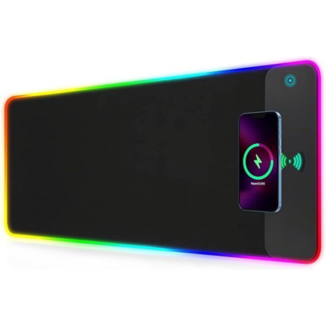 Wireless Charging RGB Gaming Mouse Pad LED Mouse Pad xxMM Light Modes Extra Large Mousepad Rubber Base RGB Desk Mat for Gaming MacBook PC Laptop Desk\u