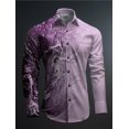 thumbnail image 1 of Camisa informal de negocios con estampado 3D para hombre, de estilo gradual, para fiesta, calle, Vaion, otoño e invierno, de manga larga, con tejido elástico en 4 direcciones, 1 of 6