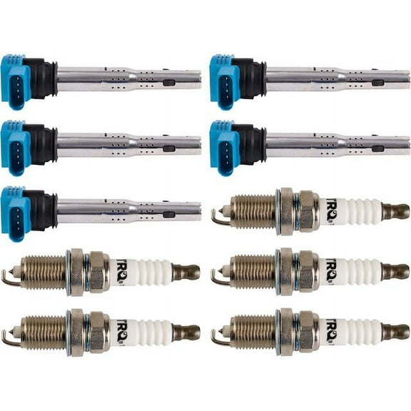 Ignition Coil and Spark Plug Kit 10 Piece - Compatible with 2005 - 2014 Volkswagen Jetta 2.5L 5-Cylinder 2006 2007 2008 2009 2010 2011 2012 2013