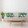 thumbnail image 4 of Ambesonne Nature Throw Pillow Cover 4 Pack, Idyllic Mountain Creek, 24", Teal Fern Green Marigold, 4 of 6