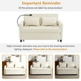 thumbnail image 4 of 56.9" Sleeper Sofa Bed, 3 in 1 Convertible Couch Bed Pull-out Sofa Bed, Small Loveseat Sofa Bed with a Reversible Backrest Cushion, Side Pockets, 2 USB Ports & Phone Holder for Living Room, Beige, 4 of 8
