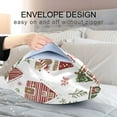 thumbnail image 4 of Yayeee Pillowcase Queen Size Set of 2 Satin Wrinkle Resistant Pillow Case, Brown Christmas House, 4 of 7