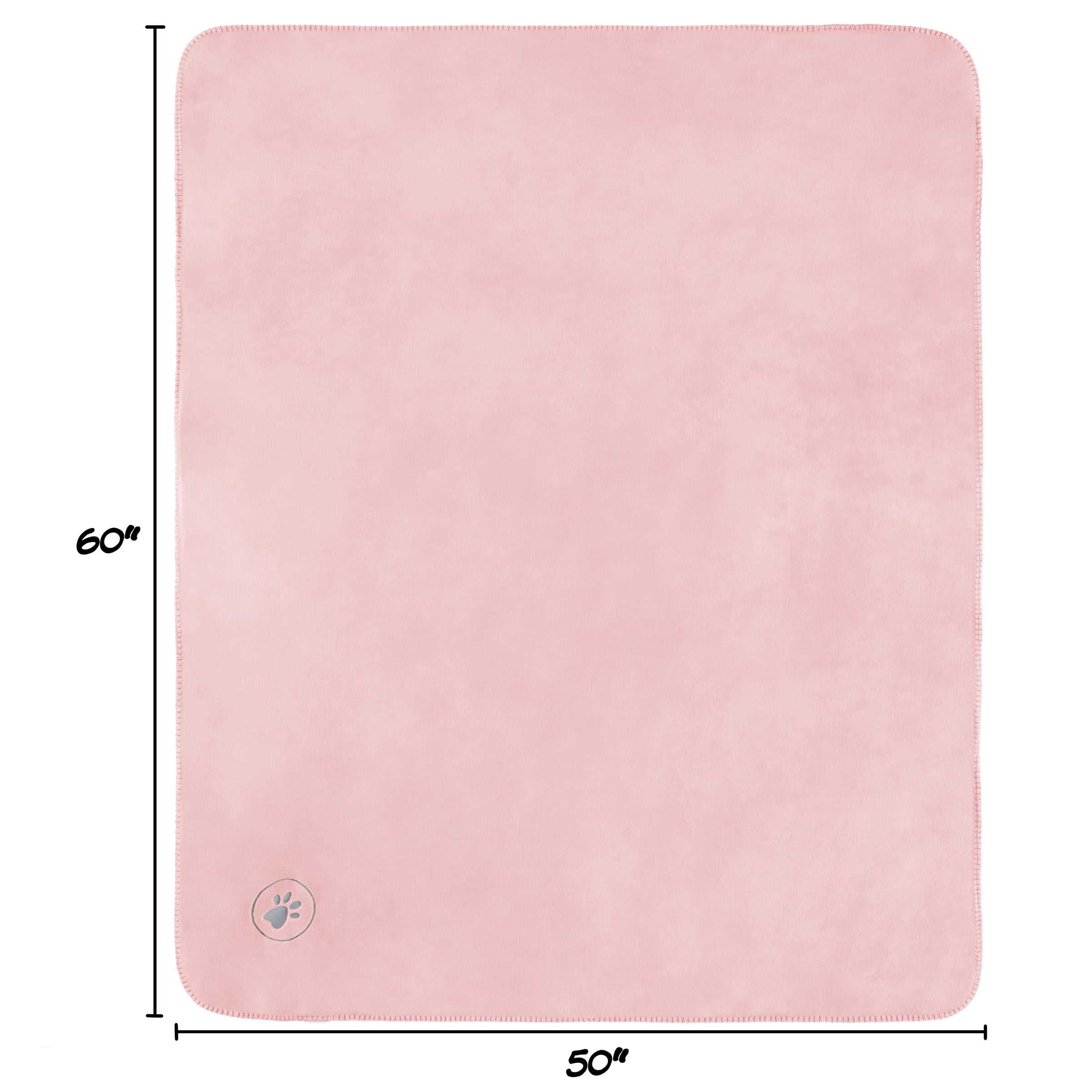 PETMAKER 50x60-Inch Reversible Sherpa Fleece Waterproof Dog Blanket (Pink)