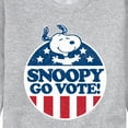 thumbnail image 3 of Peanuts - Snoopy Go Vote - Men's Crew Neck Fleece Pullover, 3 of 6