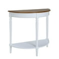 thumbnail image 2 of Table d'Entrée Demi-Ronde Style Campagnard Français avec Étagère en Finition Bois Blanc, 2 of 7