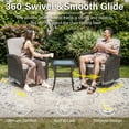 thumbnail image 3 of Bellefurn 5 Pieces Outdoor Patio Furniture Sets with Swivel Rocker Chairs Rattan Glider Loveseat and Coffee Table,Wicker Outdoor Conversation Sets for Porch Deck Backyard Poolside, 3 of 12