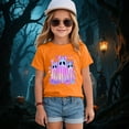 thumbnail image 2 of NOLDARES Toddler Boys Girls Halloween T-Shirt Pumpkin Skeleton Graphic Short Sleeve Tee Kids Spooky Top(Orange,6-7 Years), 2 of 5