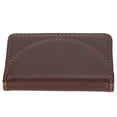thumbnail image 1 of Card Holder Leather Semi Circle Pu Lychee Pattern Organizer Horizontal Pu Leather Stainless Steel for Gifts Business Card Case Business Card Holder, 1 of 8
