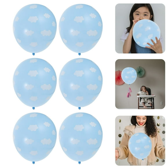 QUMIIRITY 100Ud Decorativo De Látex Azul Impreso Ideal Para Fiesta Y Especial