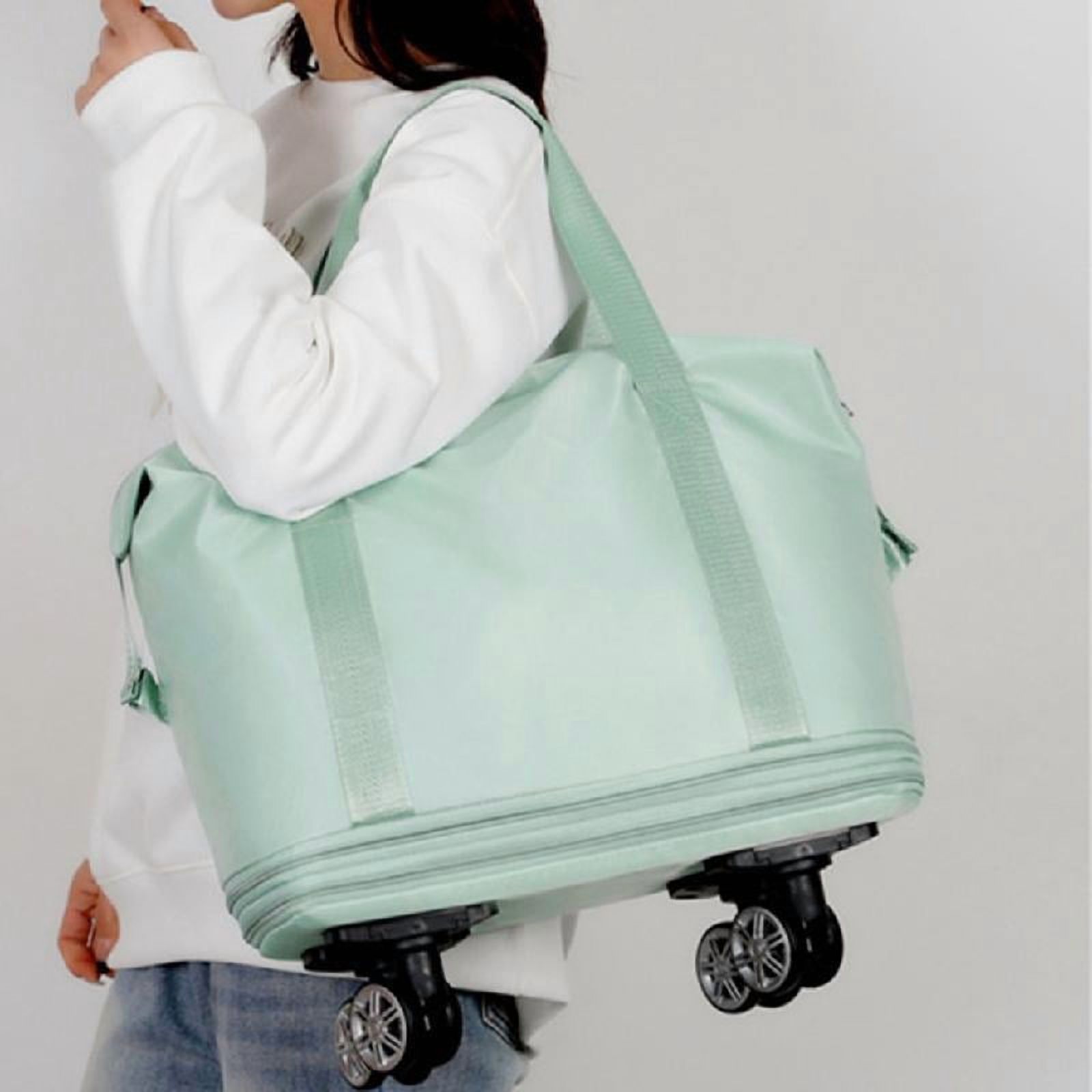 SIEYIO Expandable Large Capacity Travel Bag Wheeled Foldable Pulley Rolling Luggage Bag