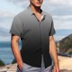 thumbnail image 4 of Blusa y camisa de manga corta con cuello vuelto para hombre, blusa informal de moda con cuello vuelto, blusa estampada de manga corta con botones, blusa de poliéster para hombre, 4 of 6