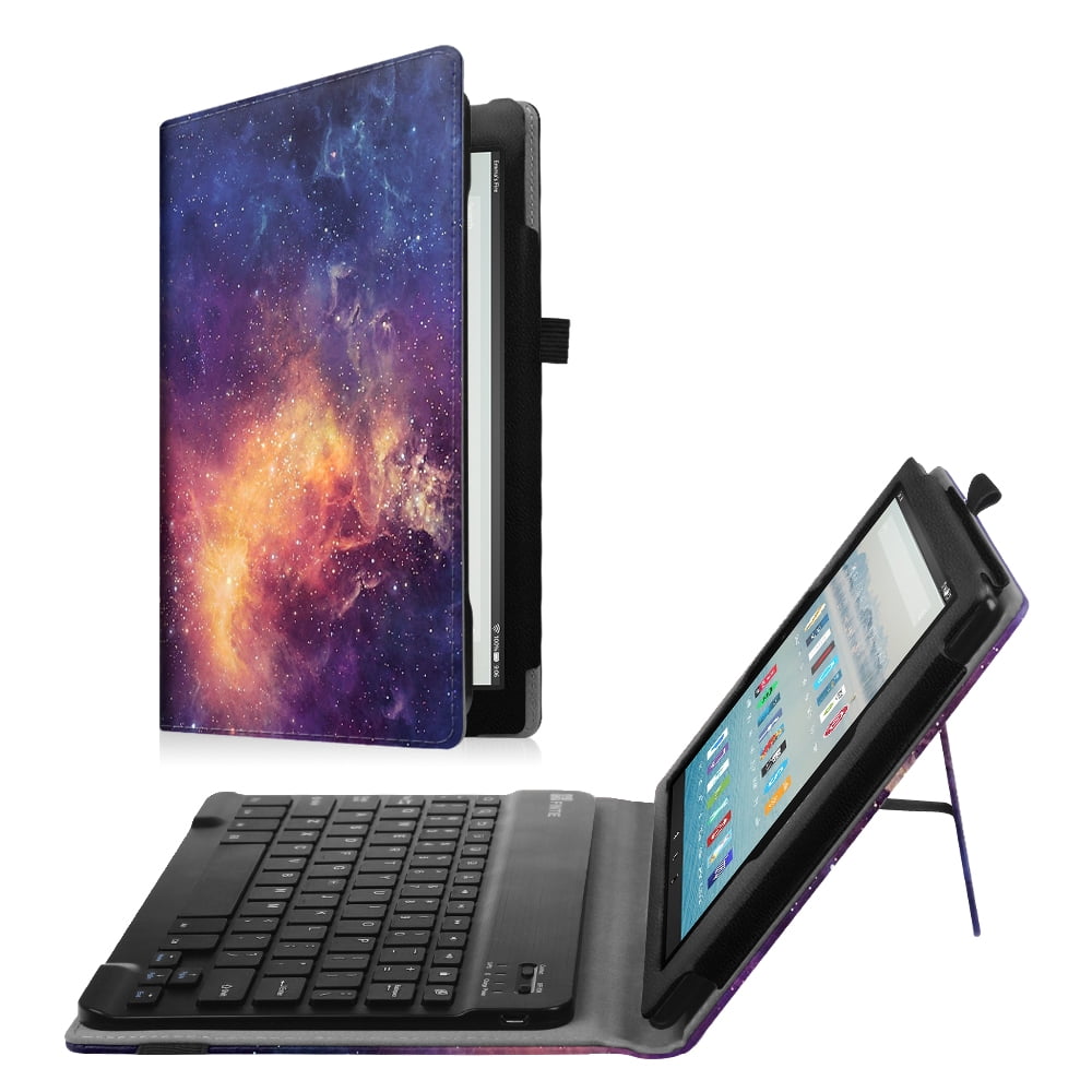 Fintie Keyboard Case For Amazon Fire Hd 10 7th Gen 2017 Release Folio Standing Cover With Bluetooth Keyboard